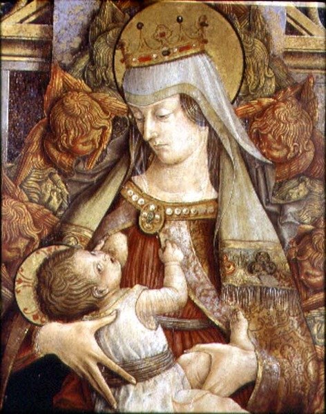 Madonna Suckling the Christ Child (olej na panelu) od Carlo Crivelli