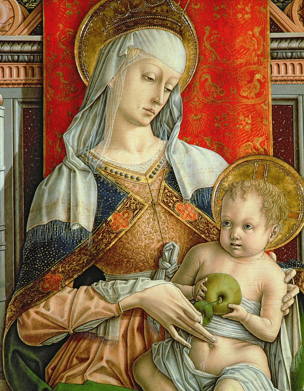 Madonna a dítě, detail z polyptychu SantEmidio, 1473 tempera na detailu panelu 76636 od Carlo Crivelli