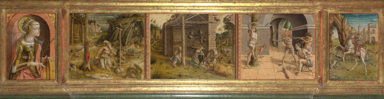 Predella z La Madonna della Rondine Madonna z vlaštovky, po roce 1490 od Carlo Crivelli