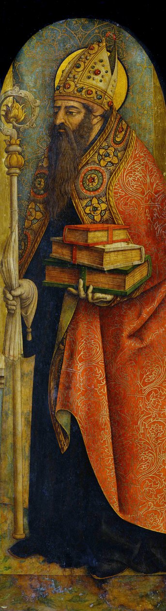 ""Reprezentace svatého Augustina z Hrocha"" (354-430) Malba Carla Crivelliho (cca 1435-1495) cca 1480 Národní muzeum západního umění, Tokio Japonsko od Carlo Crivelli