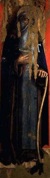 Opat sv. Antonína, levý panel druhého triptychu Valley Castellano (tempera na panelu) od Carlo Crivelli