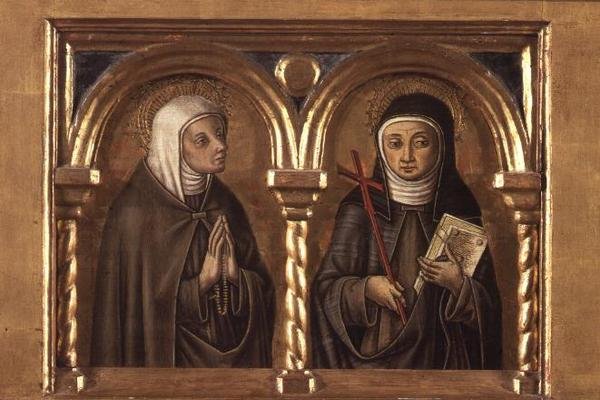 Neznámá žena a svatá Klára z Assisi (panel predella) (detail 57606) od Carlo Crivelli