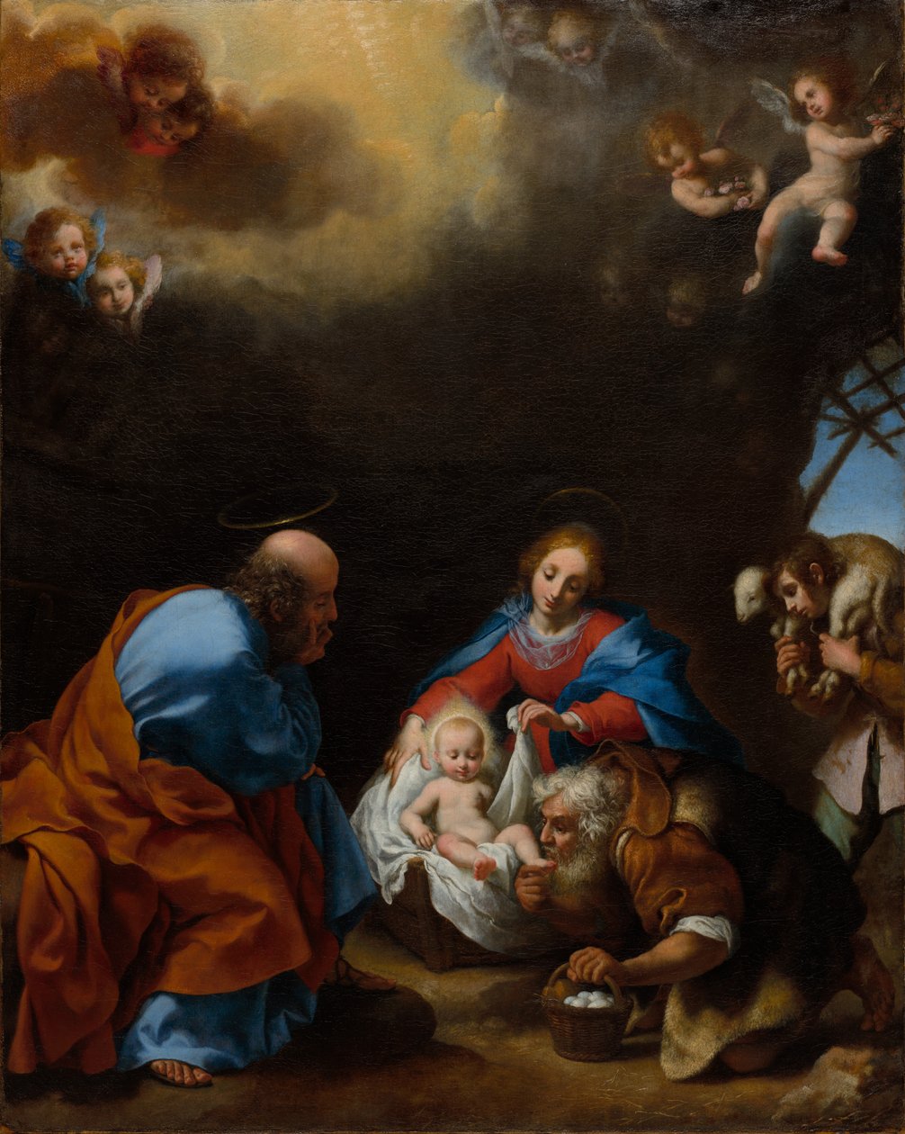 Klanění pastýřů, asi 1670 (olej na plátně) od Carlo Dolci