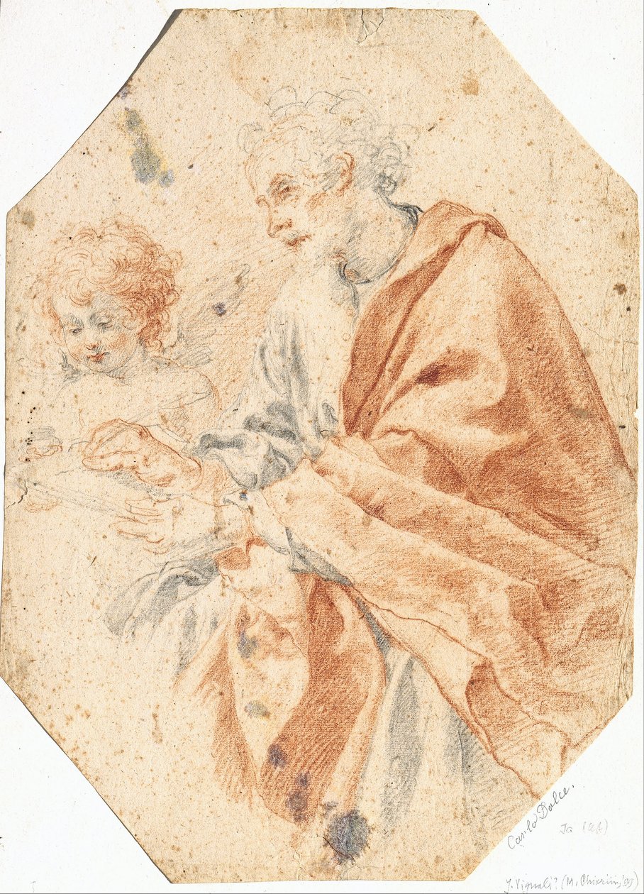 Studium evangelisty Matouše a anděla od Carlo Dolci