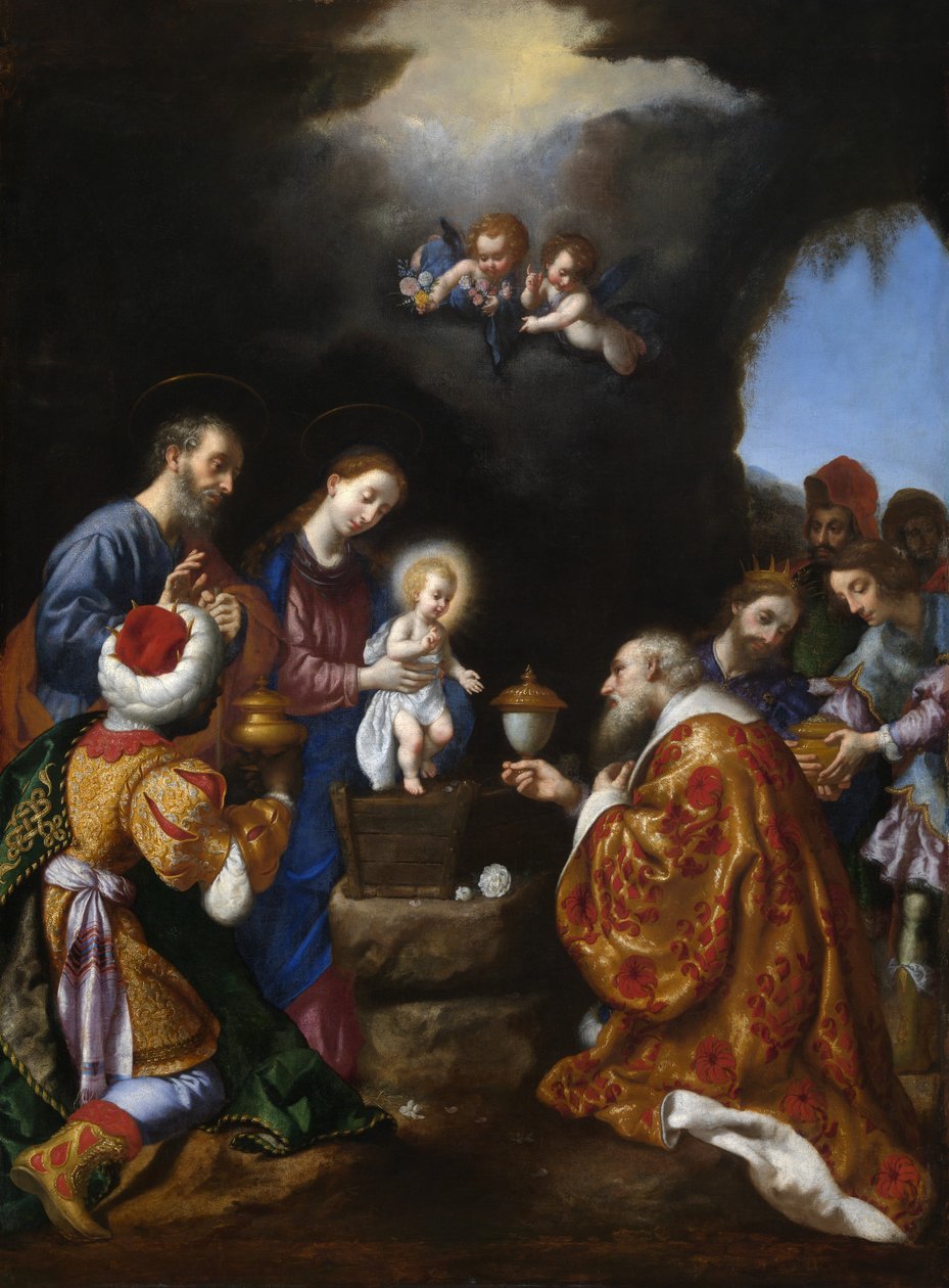 Klanění tří králů (olej na plátně) od Carlo Dolci