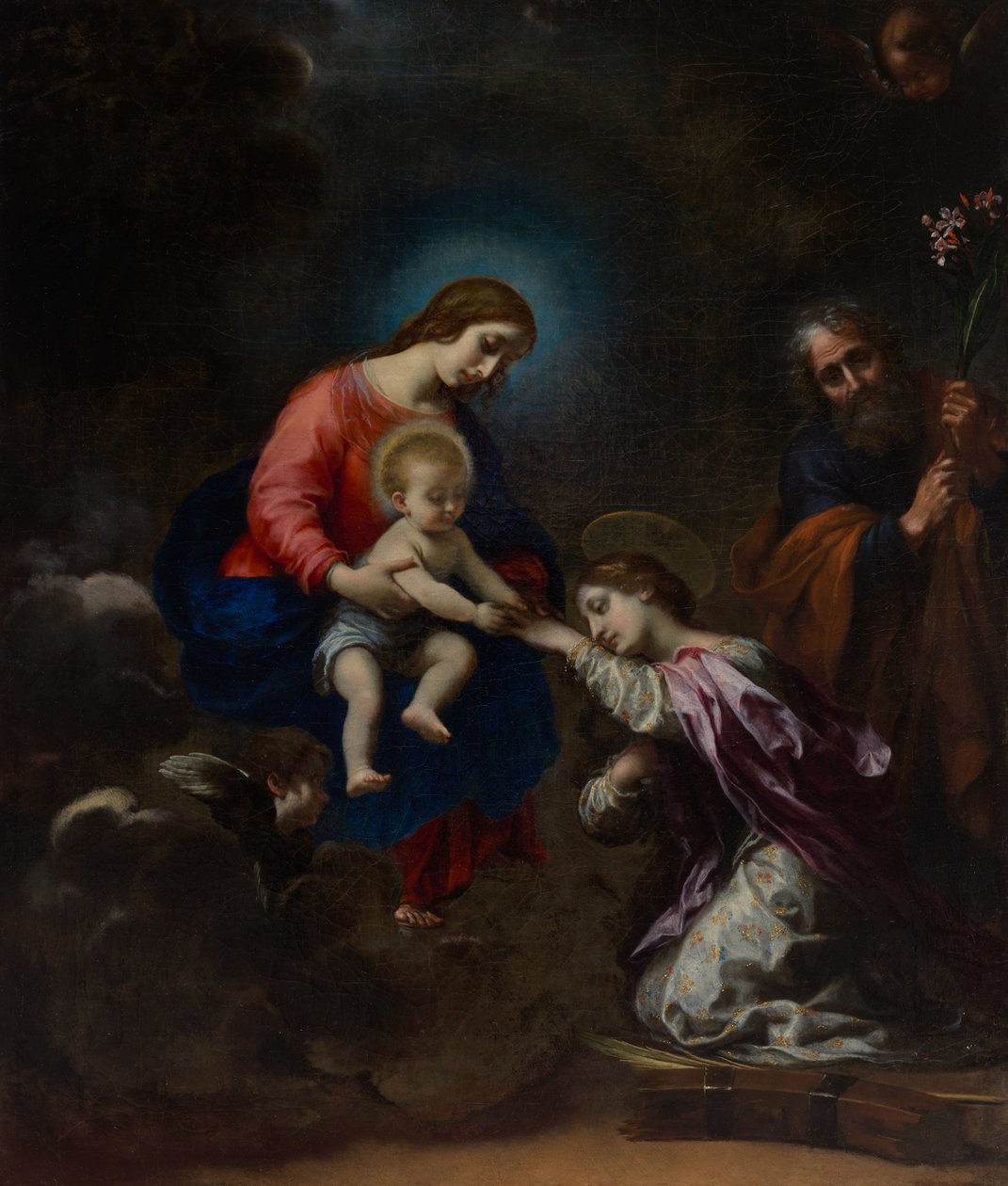 Mystické zasnoubení svaté Kateřiny Alexandrijské od Carlo Dolci