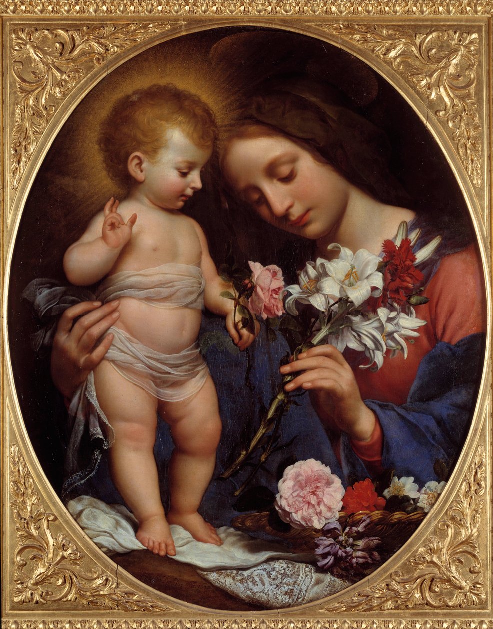 Obraz Panny Marie s lilií od Carla Dolciho (1616-1686) 1642 Ne. 0,79x0,65 m Montpellier, Musee Fabre od Carlo Dolci
