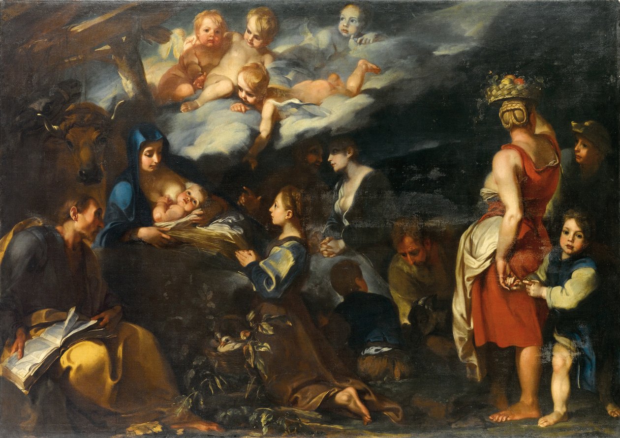 Klanění dítěte se svatým Lukášem, kolem 1700 od Carlo Donelli