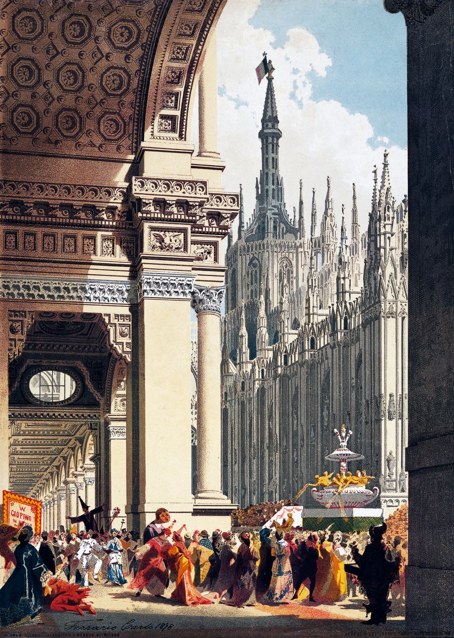 Karneval na náměstí Piazza Duomo v Miláně od Carlo Ferrario