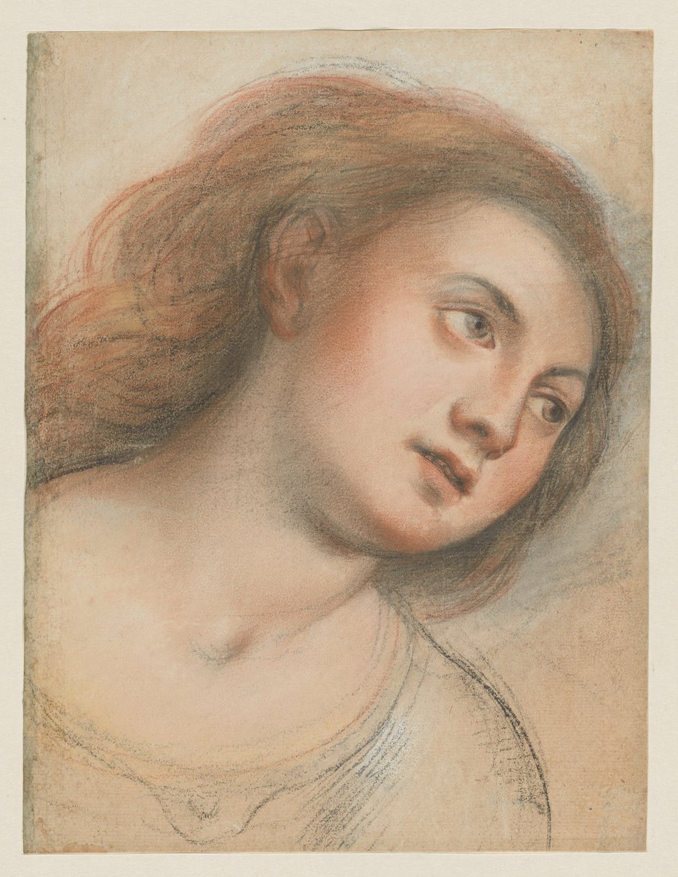Studie pro ženskou hlavu (verso); Hlava Krista (recto) od Carlo Francesco Nuvolone