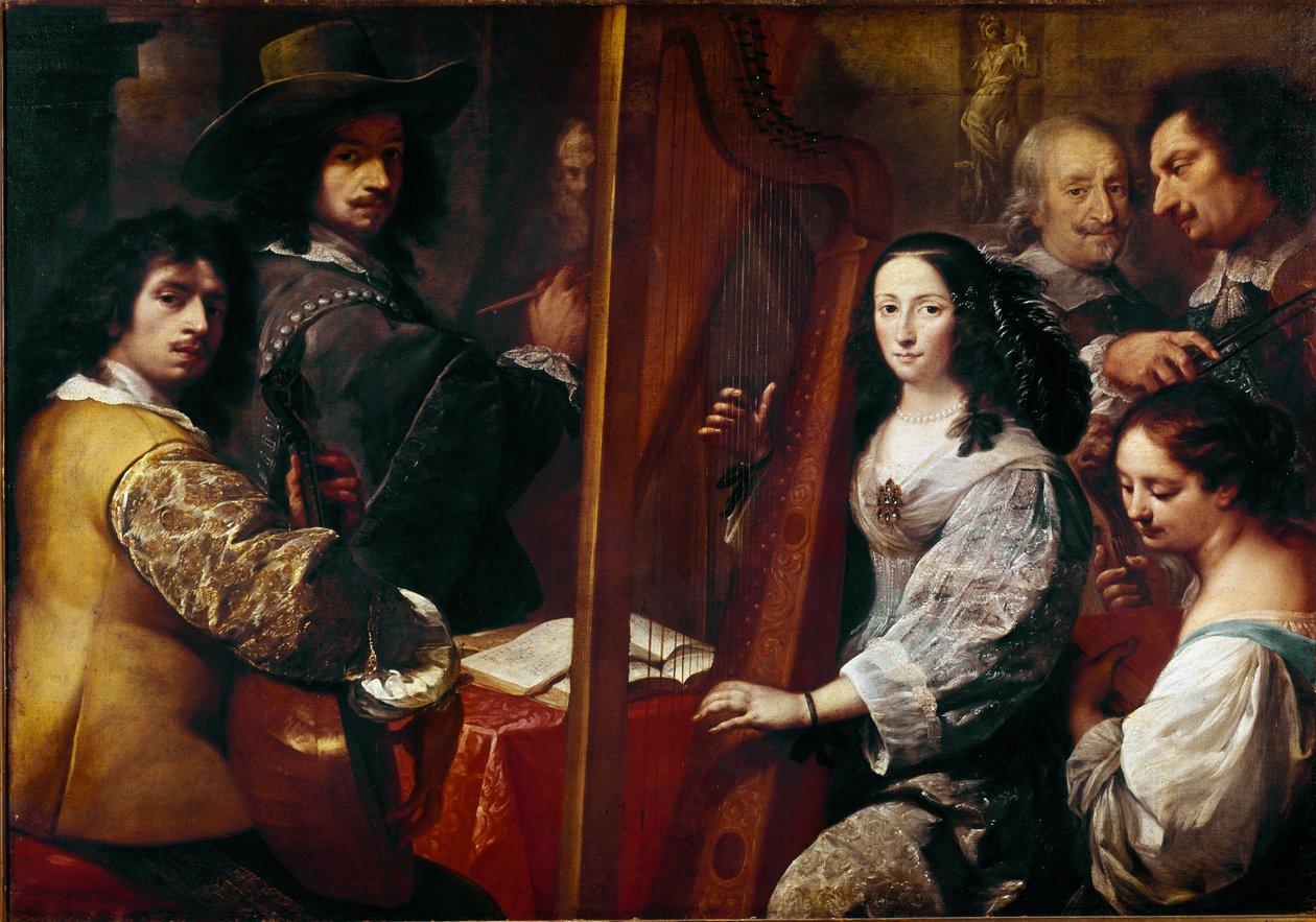 Rodina malíře Obraz Carla Francesca Nuvoloneho (asi 1609-1662) 17. století Sun. 126x180 cm Milán, Pinacoteca di Brera, Itálie od Carlo Francesco Nuvolone