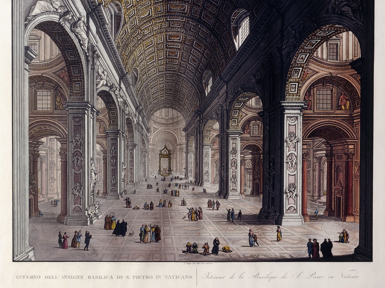 Interiér Velké baziliky San Pietro ve Vatikánu, od Carlo Gilio