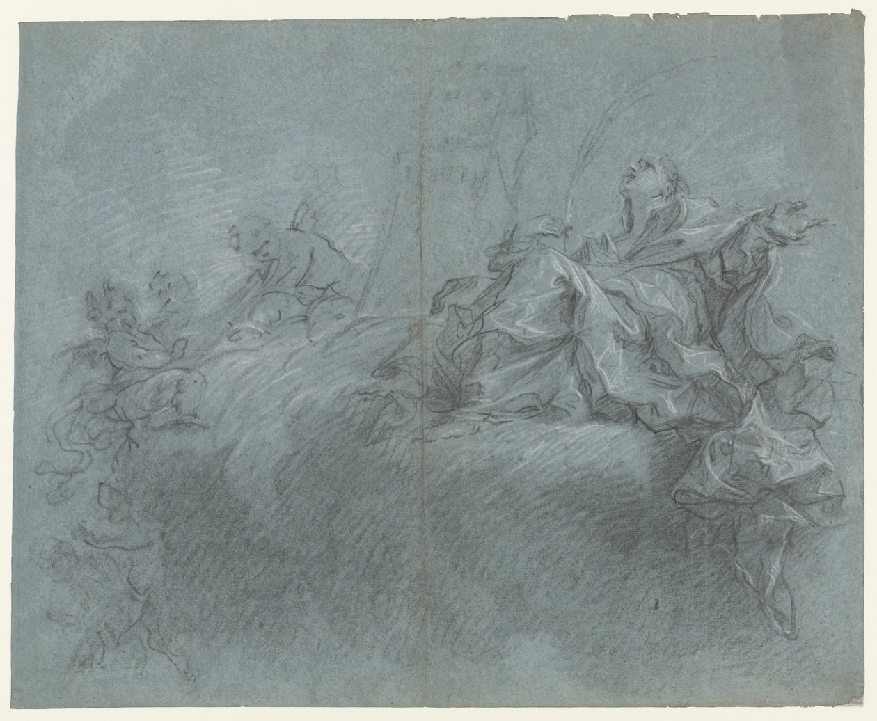 Madona s anděly v oblacích od Carlo Innocenzo Carlone (possibly)