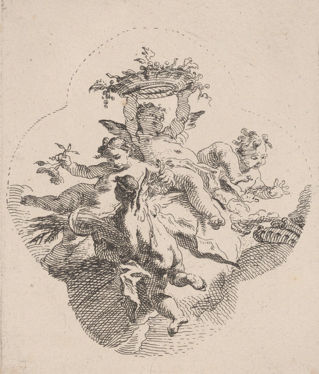 Putti drží květiny, 1725-75. od Carlo Innocenzo Carloni