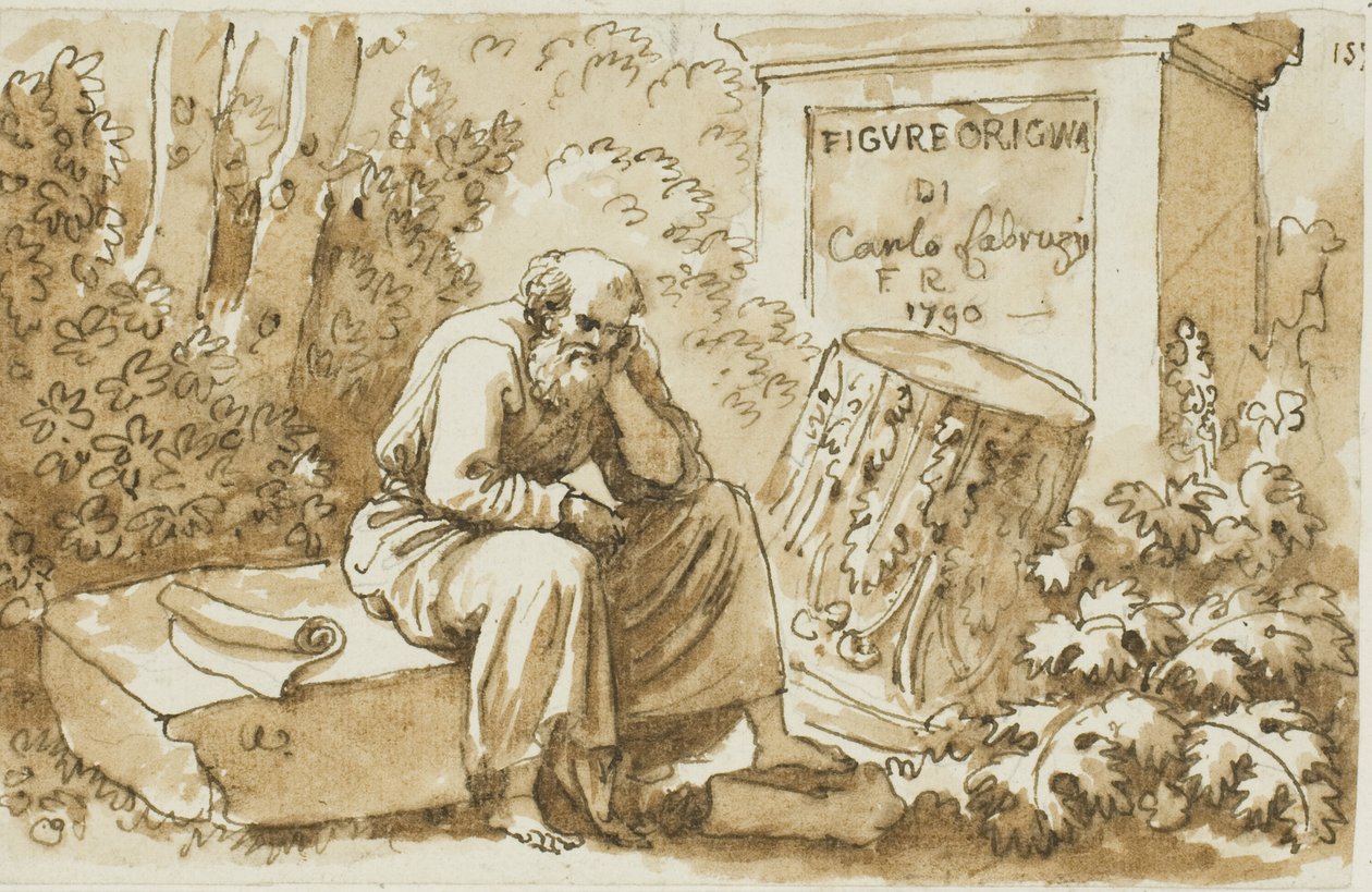 Skica pro Frontispiece to Figure Originali od Carlo Labruzzi