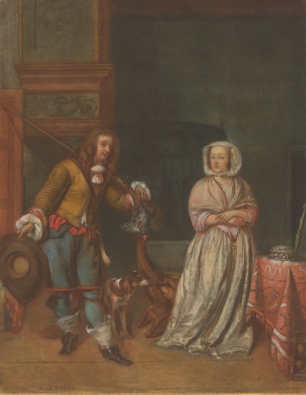 Lovec na návštěvě u dámy, 17831786. od Carlo Lasinio