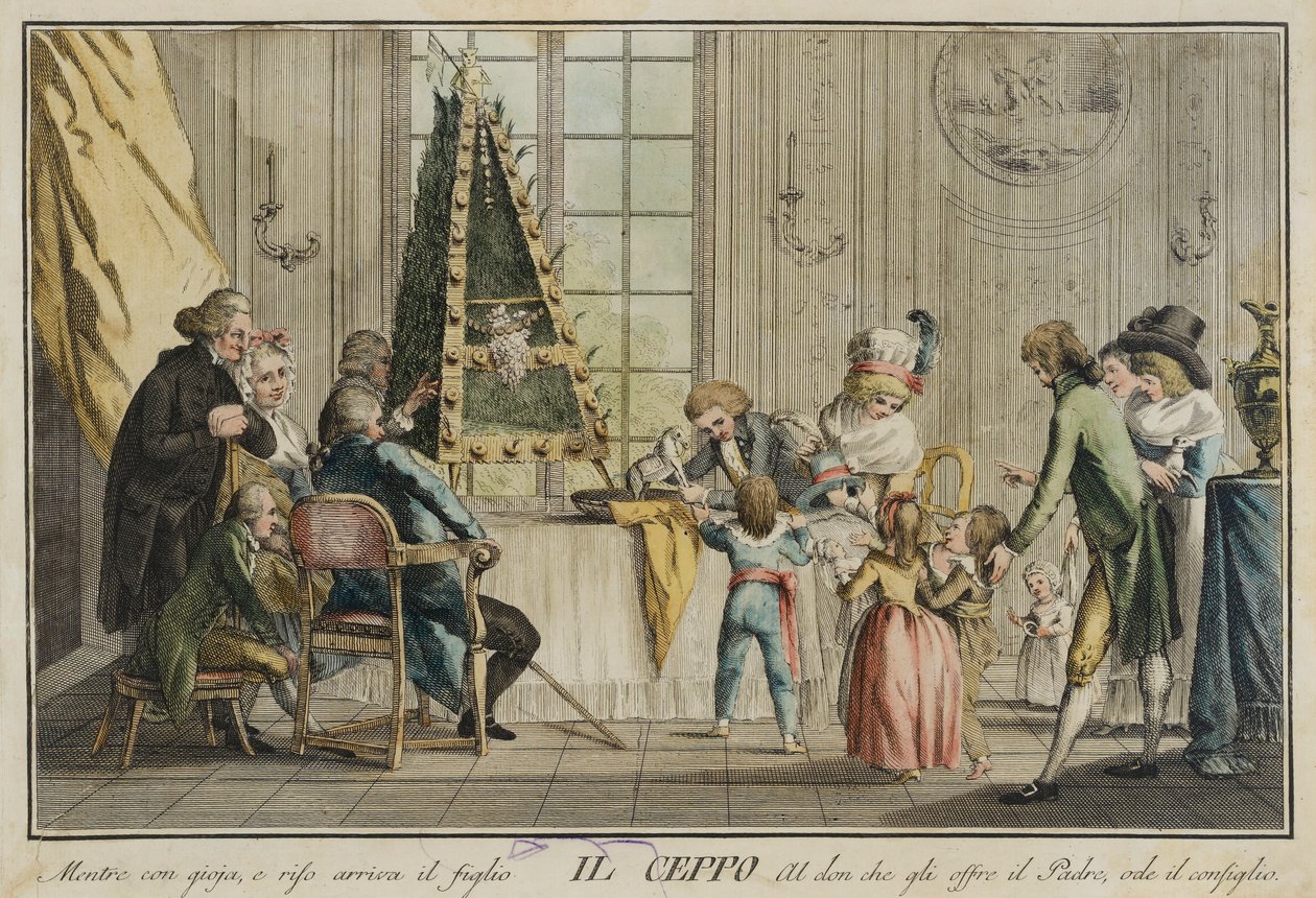 Il ceppo (Rodina), z portfolia Giuochi, Trattenimenti e Feste Annue che si costumano v Toskánsku a zejména ve Florencii (hry, zábavy a výroční slavnosti, které jsou obvyklé v Toskánsku a zvláště ve Florencii) od Carlo Lasinio