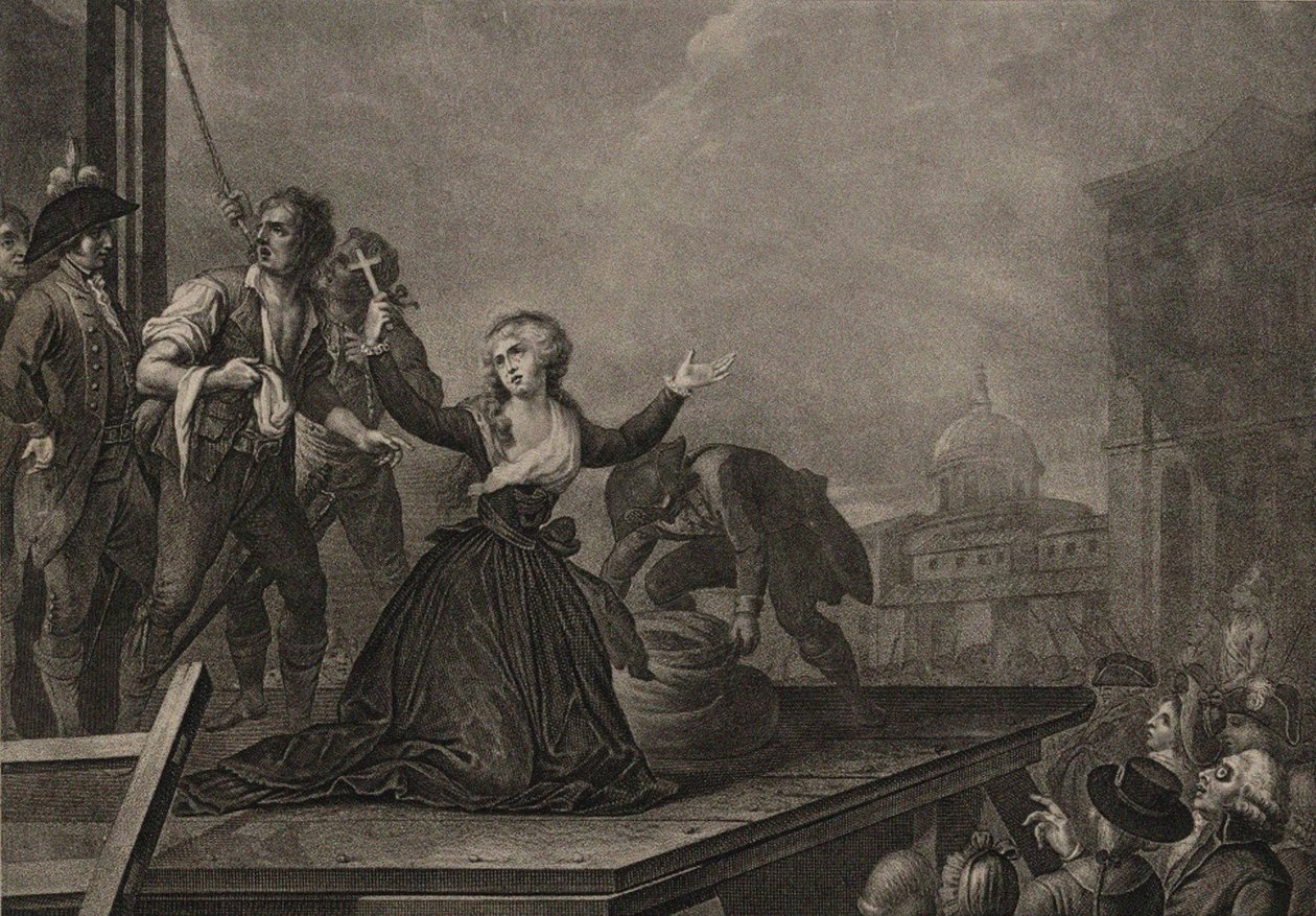 Madame Élisabeth de France, sestra krále, před gilotinou 10. května 1794, c. 1795 od Carlo Lasinio