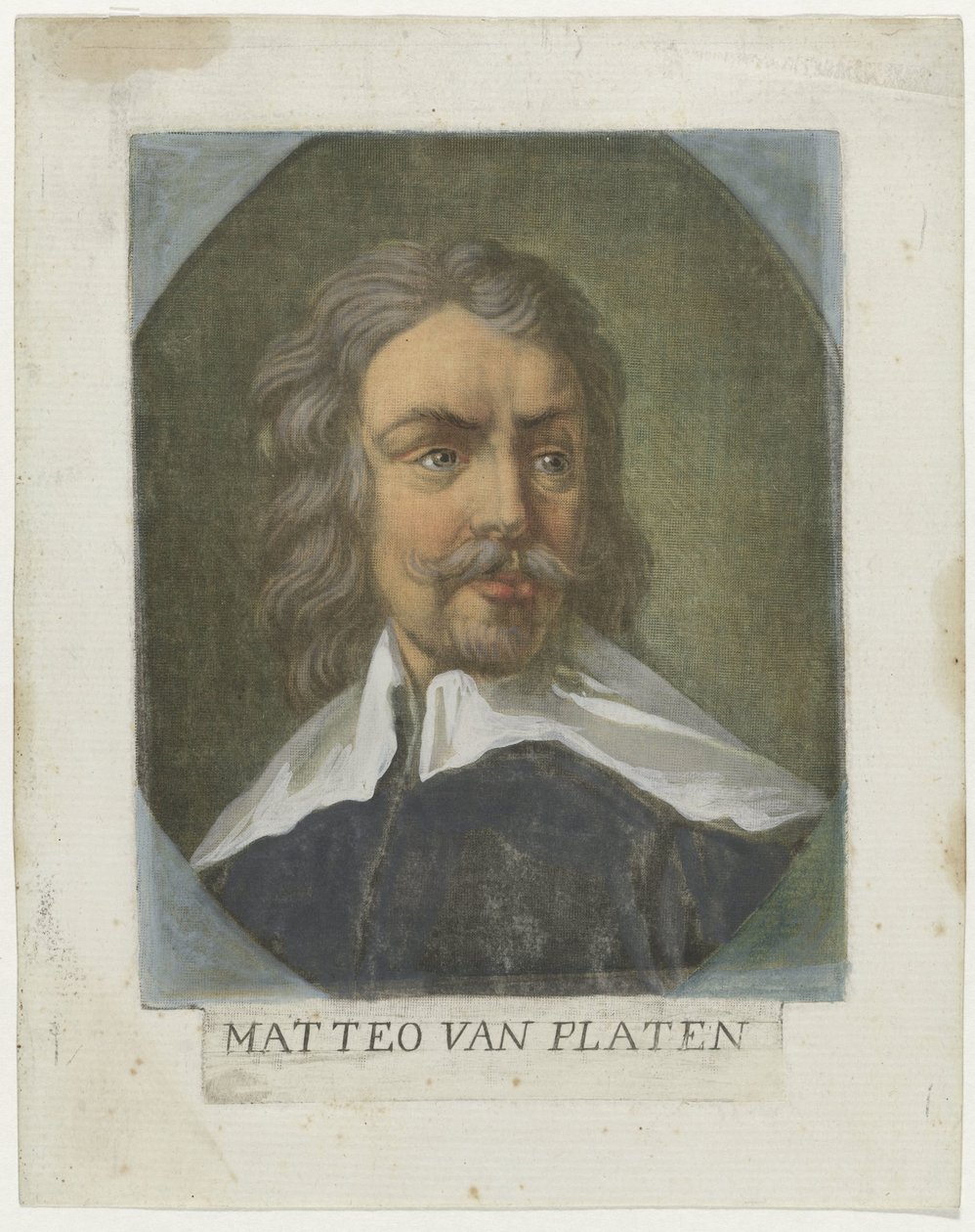 Portrét umění Matthew von Platen Kunstenaars Zelfportret En in de Galleria degli Uffizi te Florence (název série) Autoportréty Real Galleria di Firenze (název série) od Carlo Lasinio