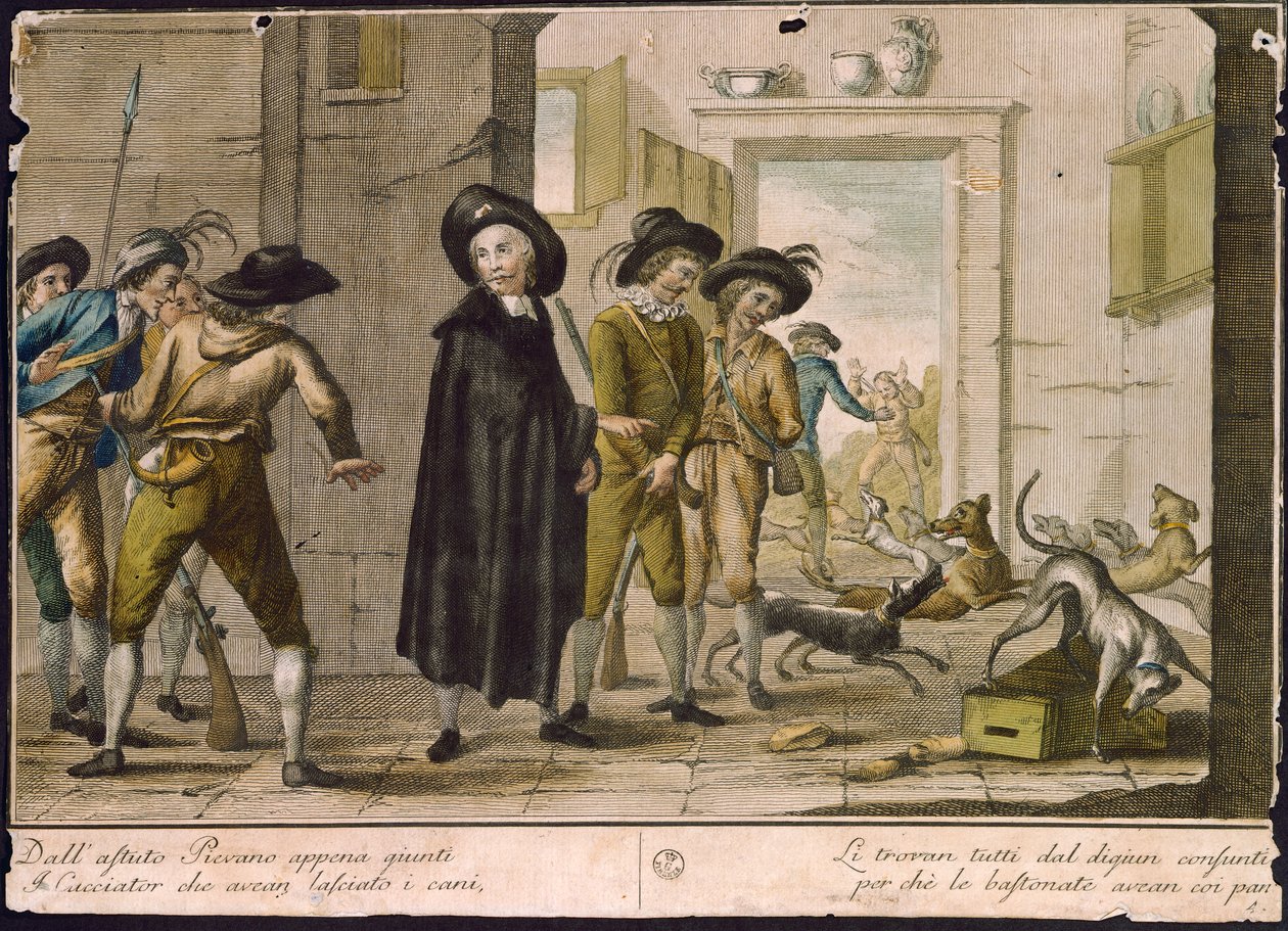 Kněz Arlotto, Carlo Lasinio (1759-1838), kolorovaná rytina od Carlo Lasinio