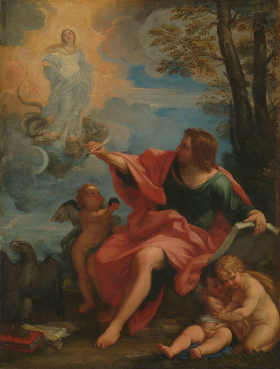 Svatý Jan Evangelista na Patmosu od Carlo Maratta (circle of)