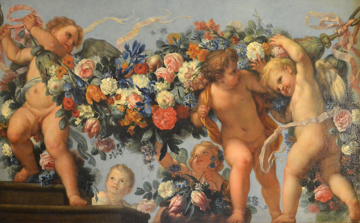 Láska a květinové girlandy od Carlo Maratta