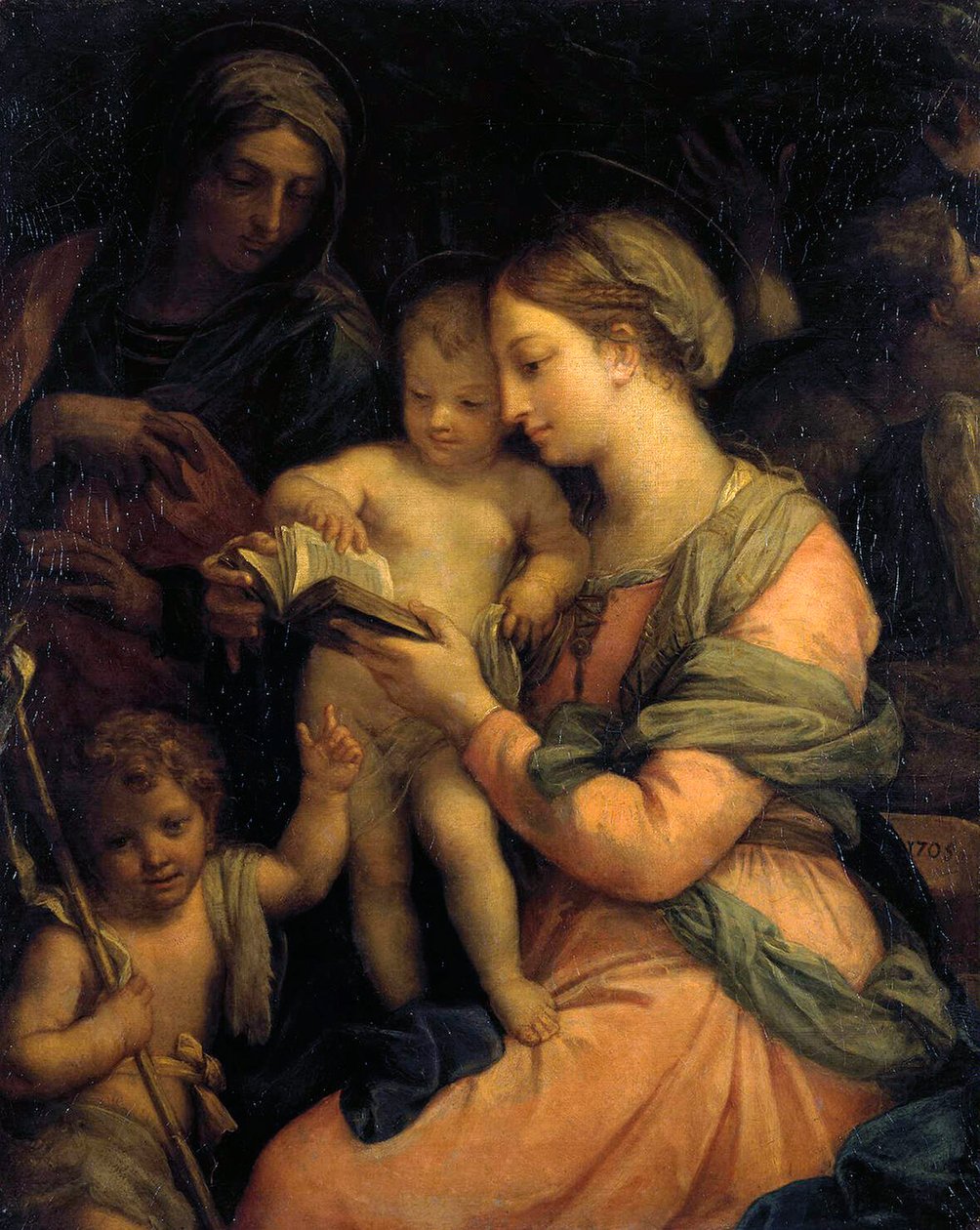 Madonna učí čtení Ježíška, 1705. od Carlo Maratta
