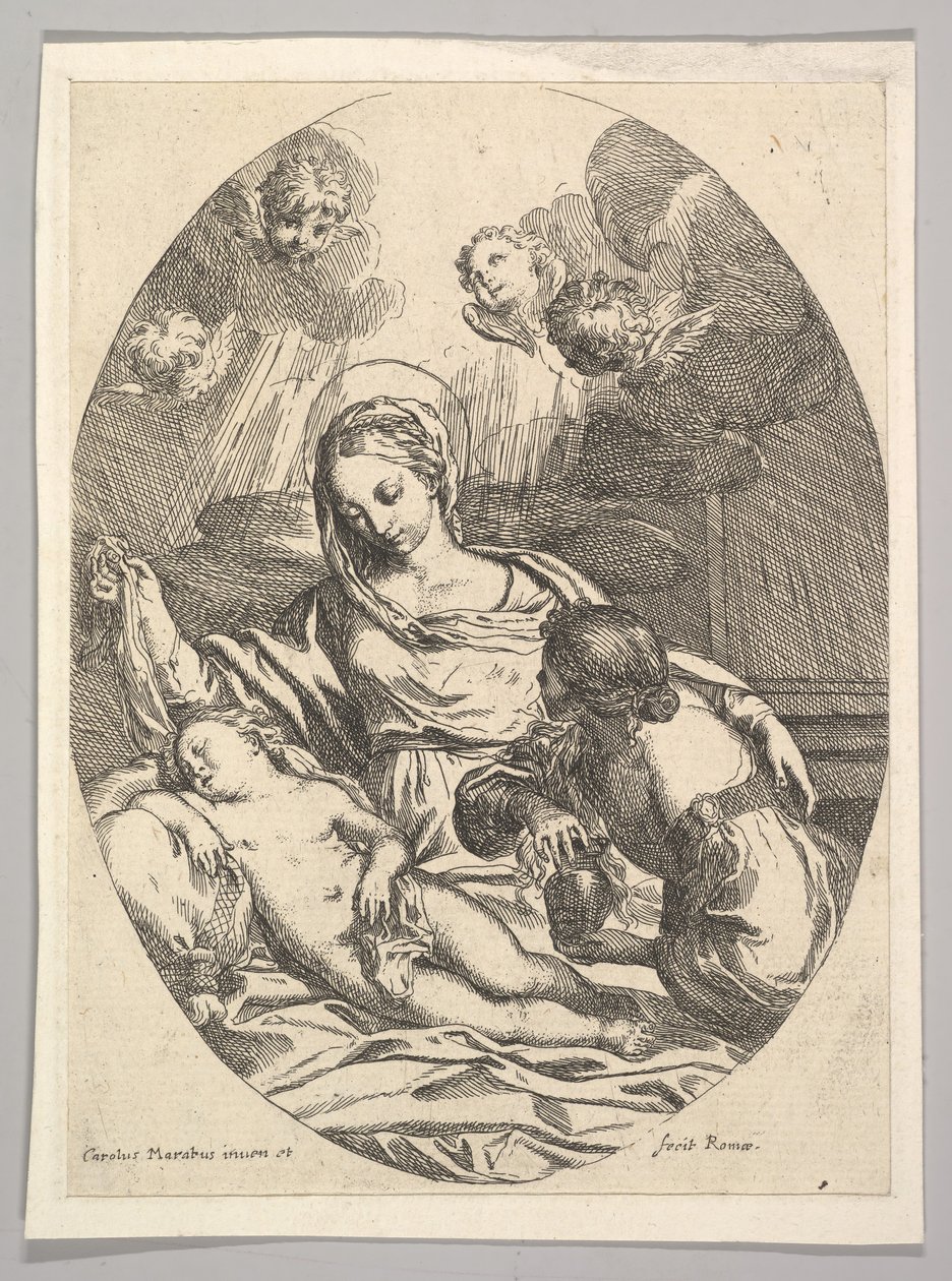 Panna s dítětem se svatou Marií Magdalenou. od Carlo Maratta or Maratti
