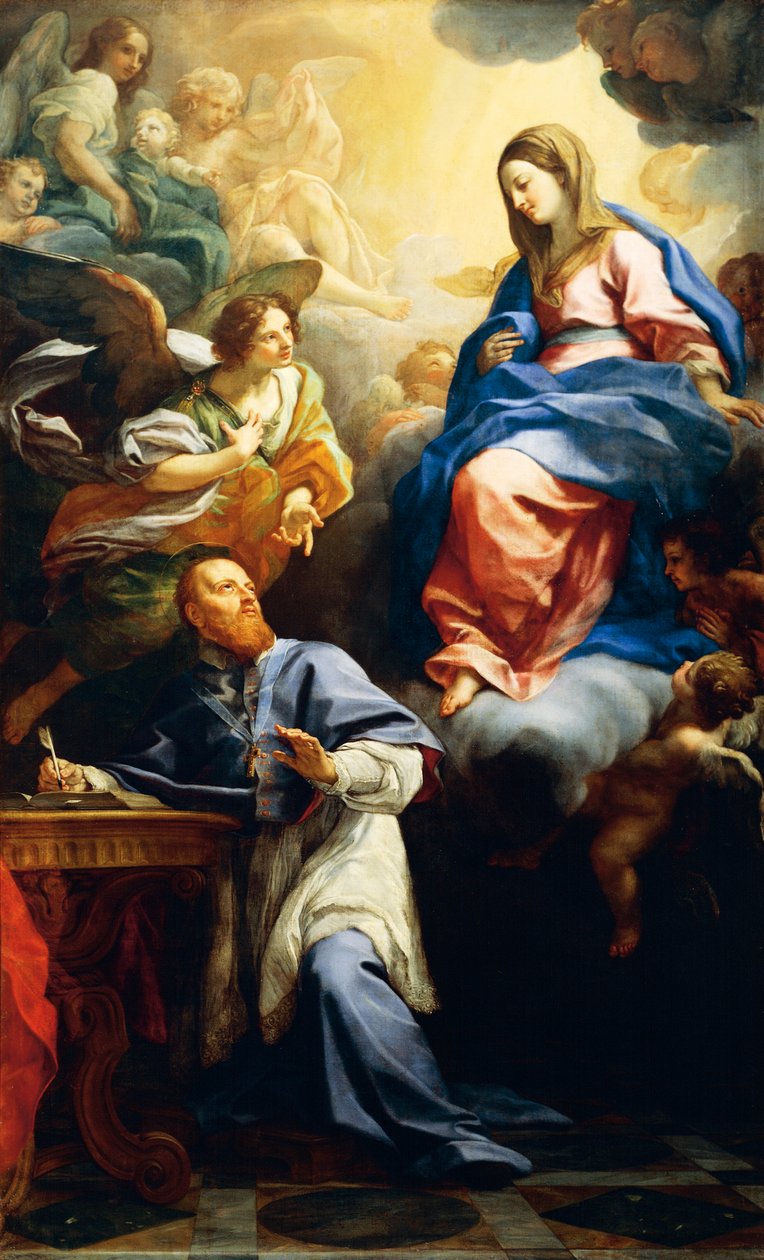 Panna s dítětem se zjevuje sv. Františku Saleským od Carlo Maratta or Maratti