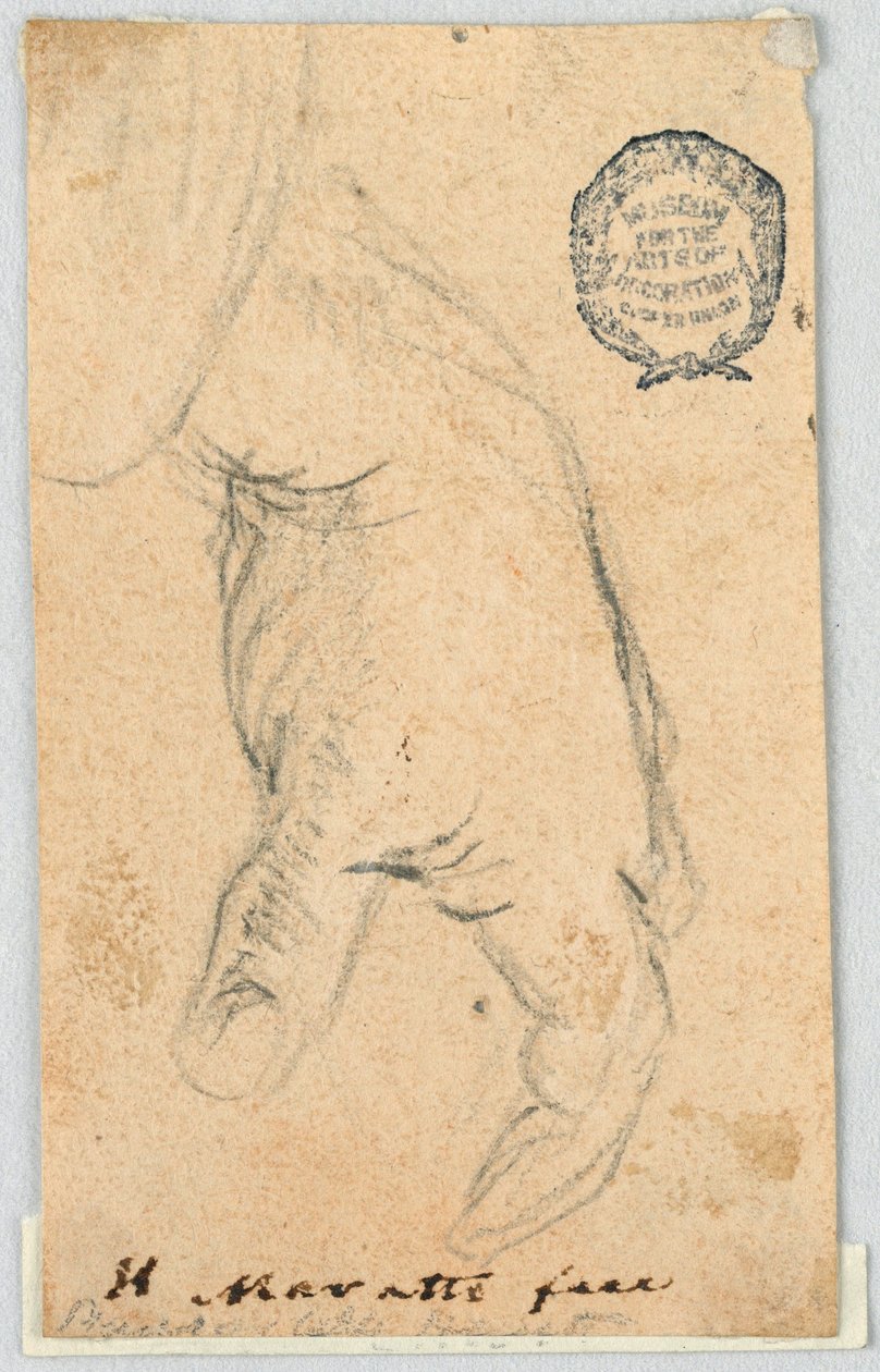 Kreslení, Kreslení: Visící levá ruka, 1650-1700 od Carlo Maratti