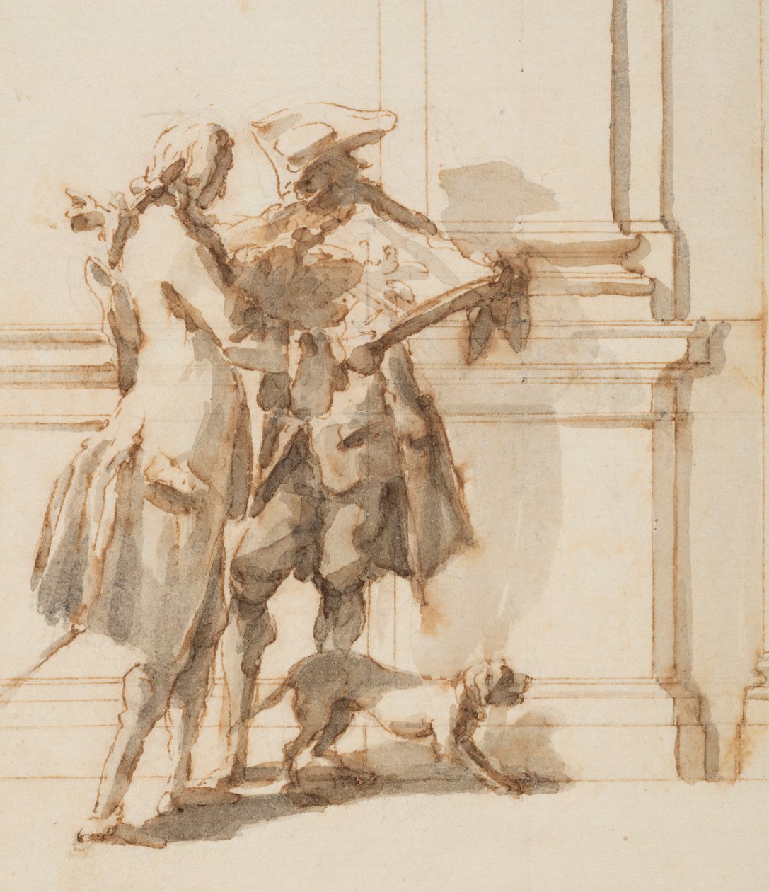 Návrh severního portálu, Velká galerie, Villa Albani, Řím, Itálie od Carlo Marchionni