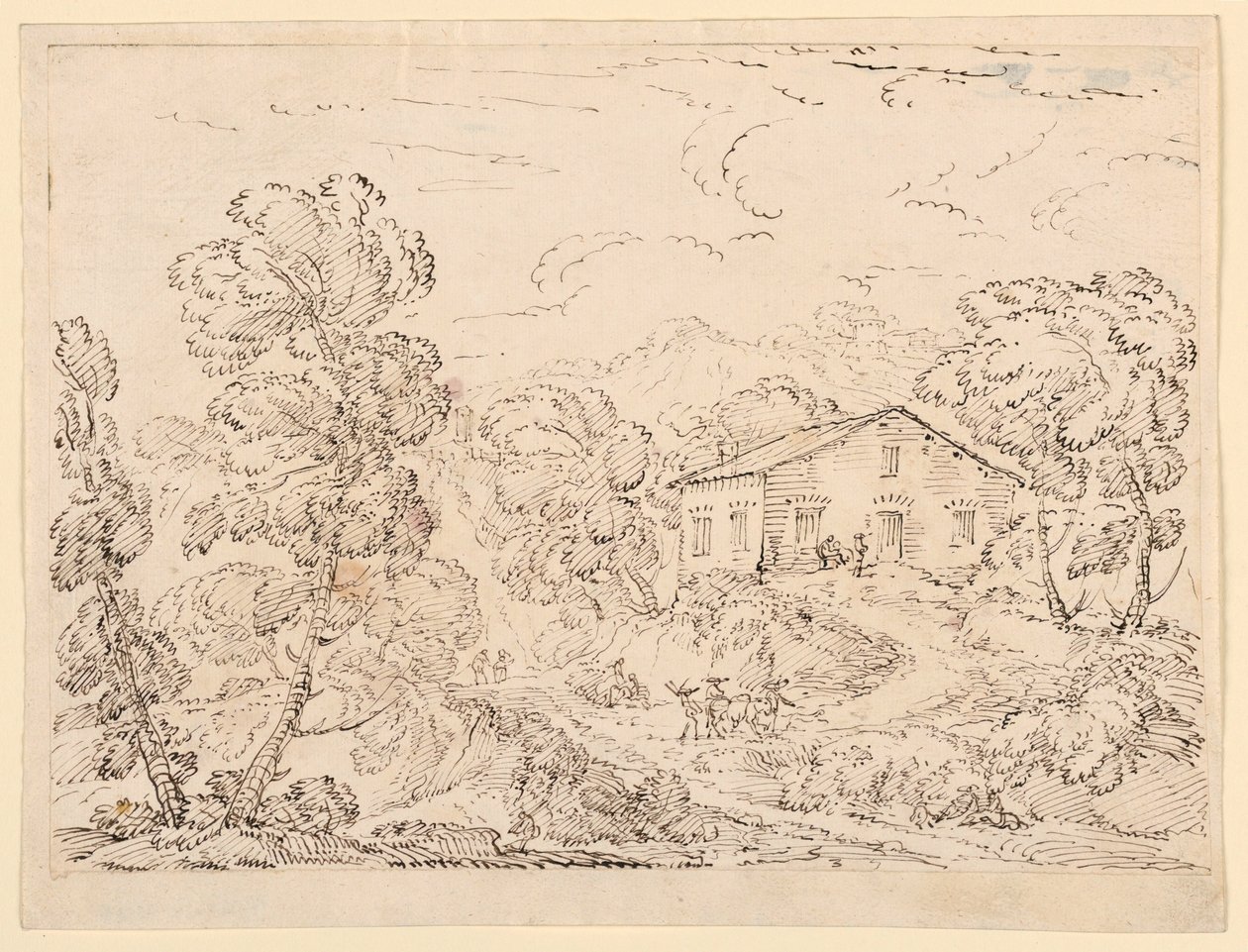 Kresba, Trattoria v lese, 1760-1770 od Carlo Marchionni