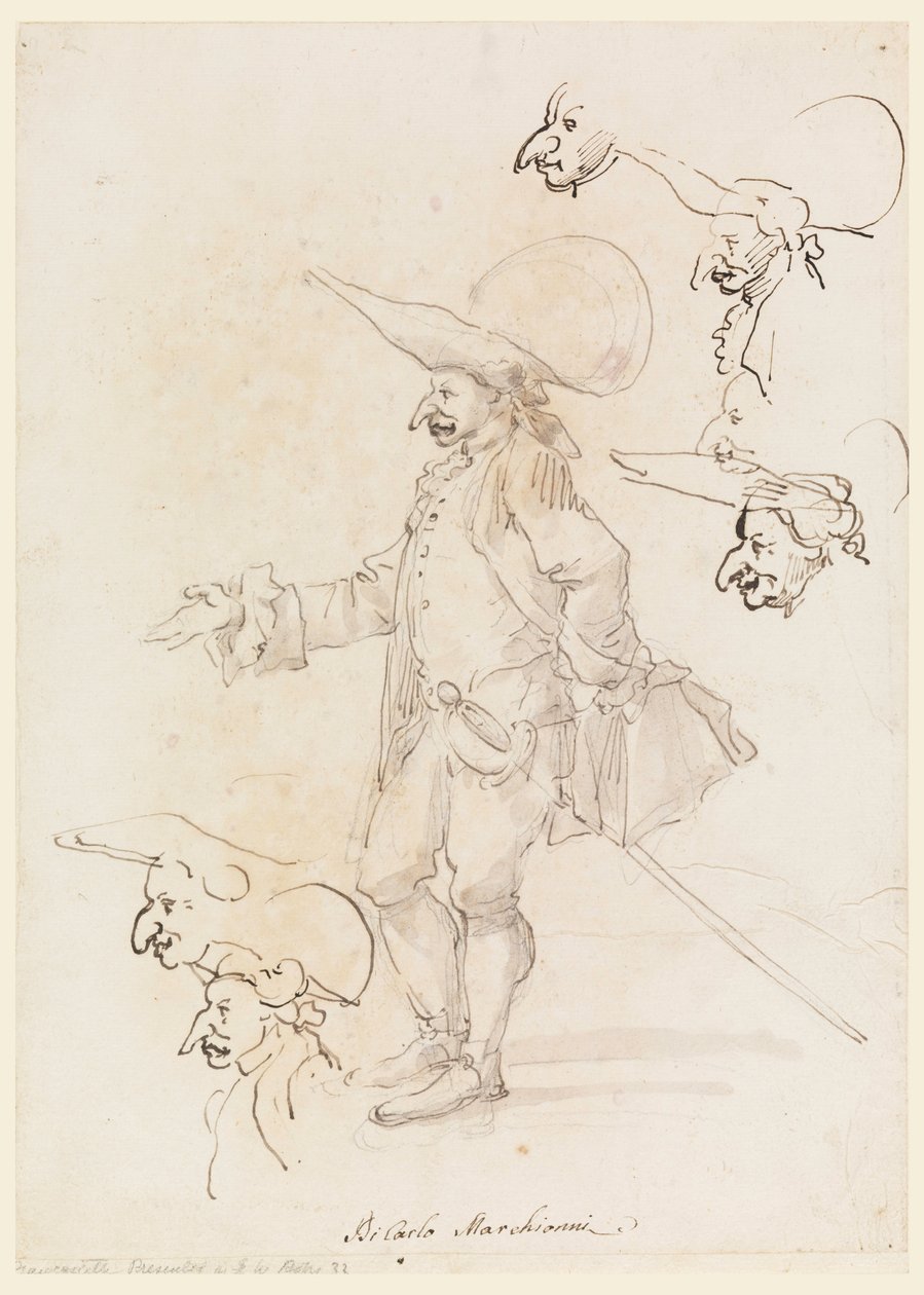 Kresba, karikatury, asi 1725-75 od Carlo Marchionni