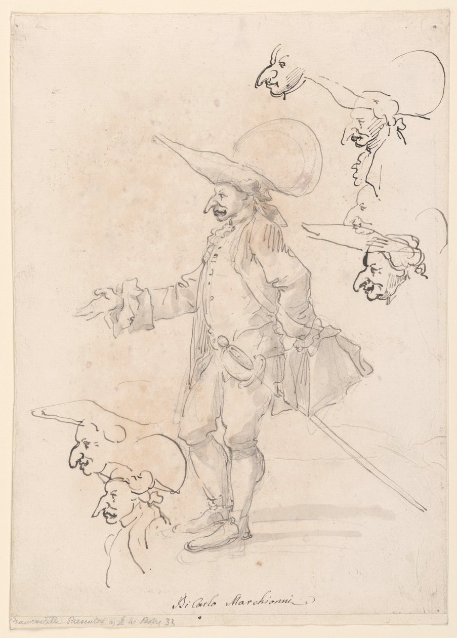 Kresba, karikatury, asi 1725-75 od Carlo Marchionni