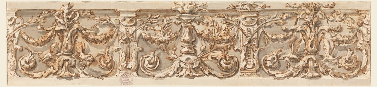 Kresba, Návrh vlysu, asi 1770 od Carlo Marchionni