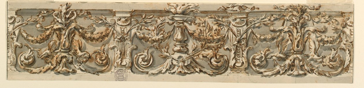 Kresba, Návrh vlysu, asi 1770 od Carlo Marchionni