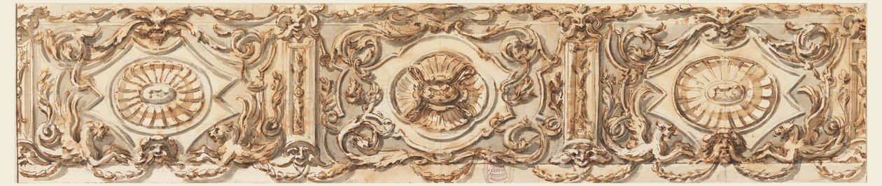 Kresba, Návrh vlysu, asi 1770 od Carlo Marchionni