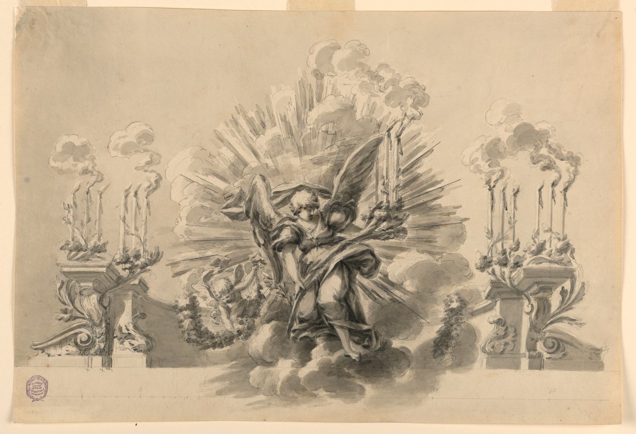 Kresba, Návrh slavnostní výzdoby, asi 1760 od Carlo Marchionni