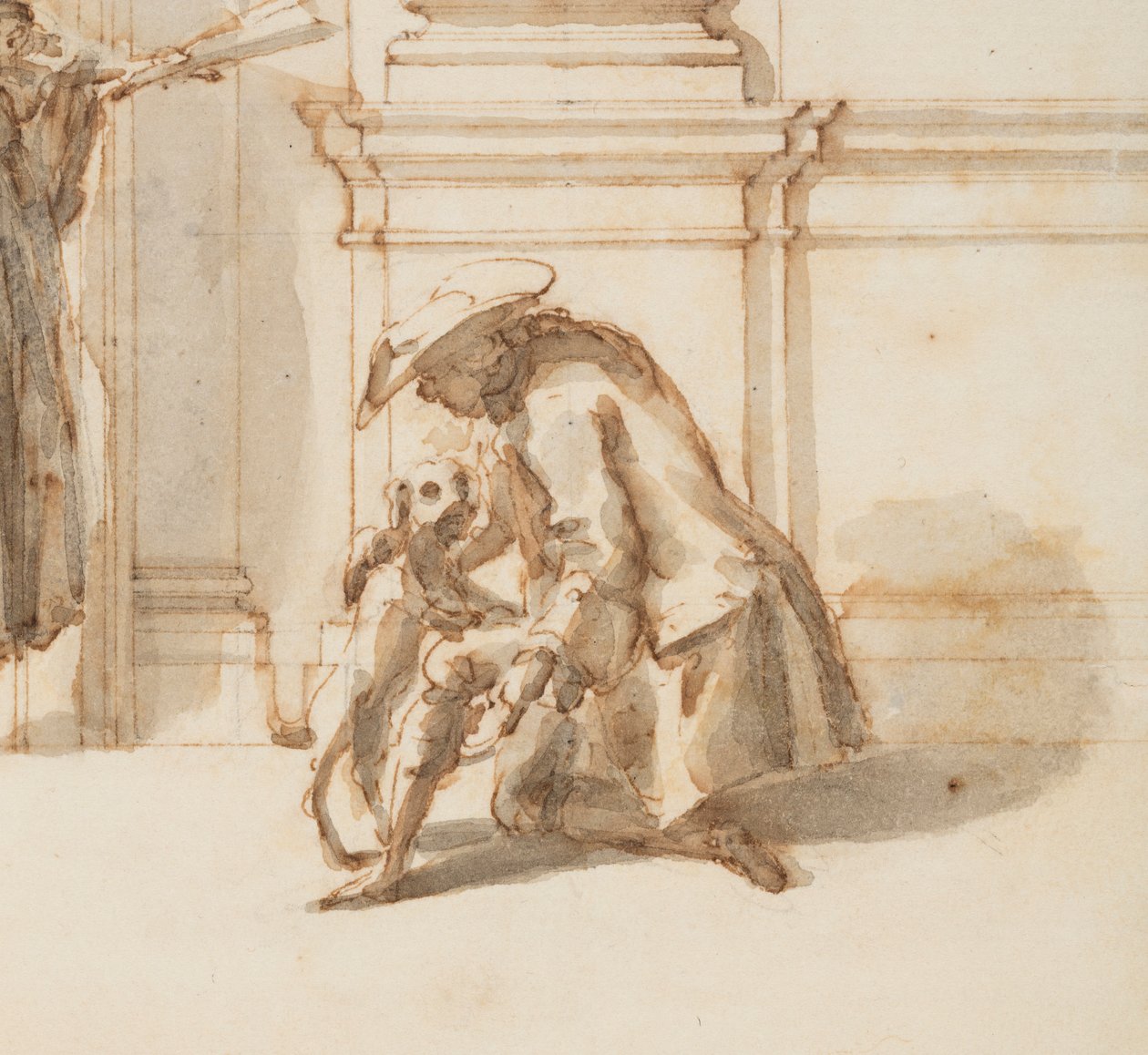 Kresba, Návrh severního portálu, Velká galerie, Villa Albani, Řím, Itálie, 1755-56 od Carlo Marchionni