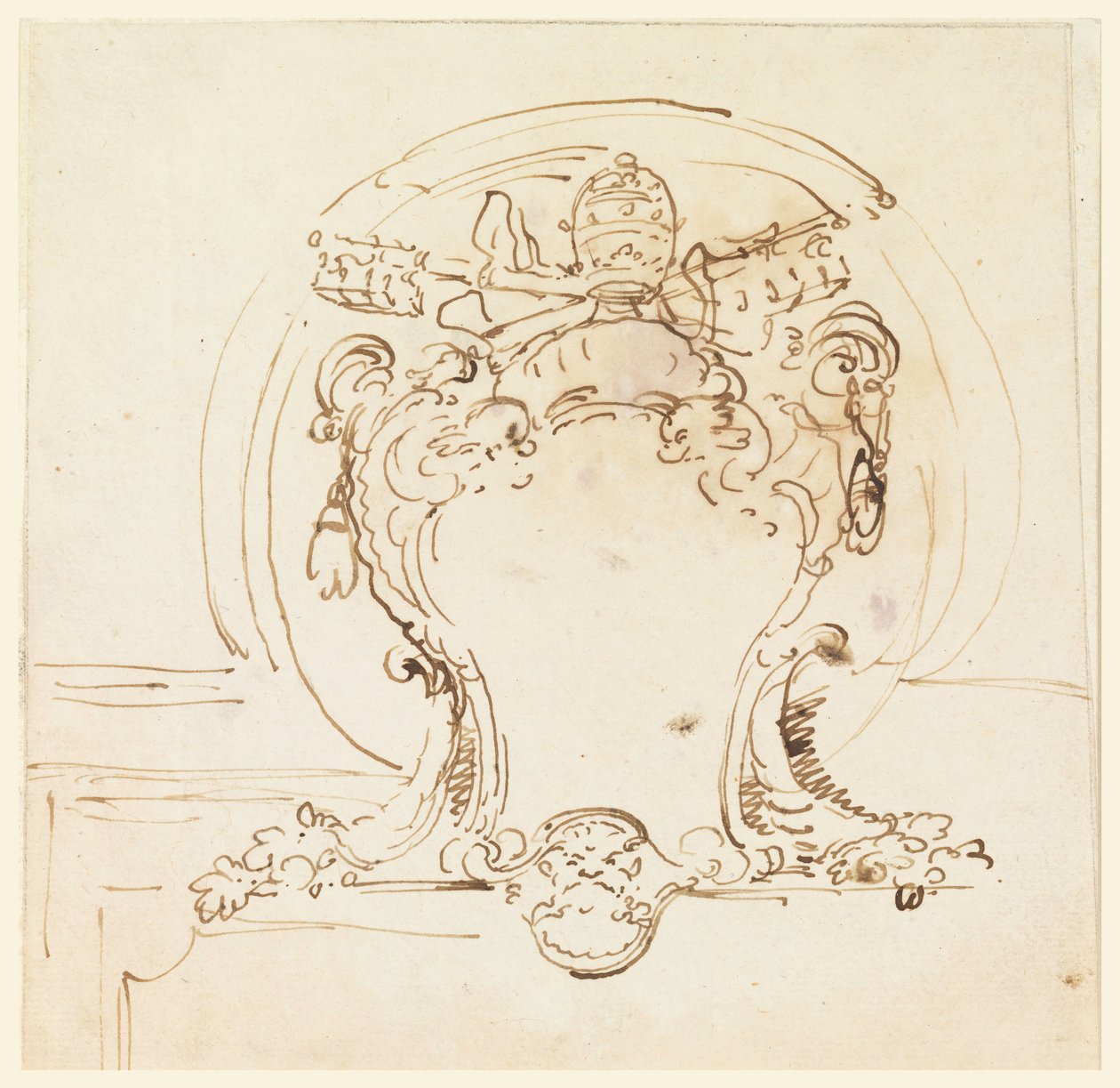 Kresba, papežská rozeta, 1740-58 od Carlo Marchionni