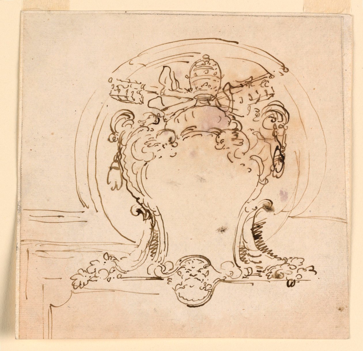 Kresba, papežská rozeta, 1740-58 od Carlo Marchionni