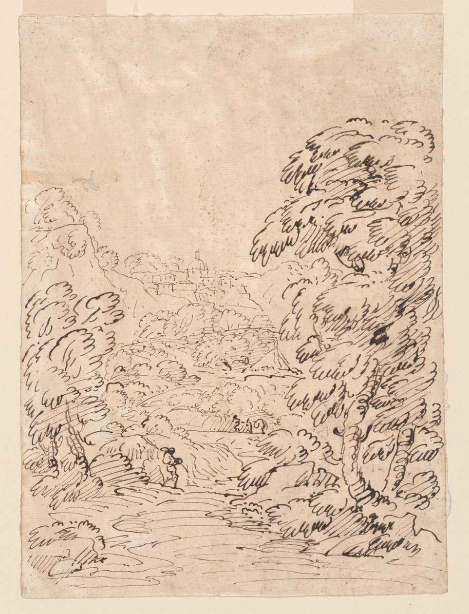 Kresba, Cesta vedoucí do horského města, 1750-86 od Carlo Marchionni