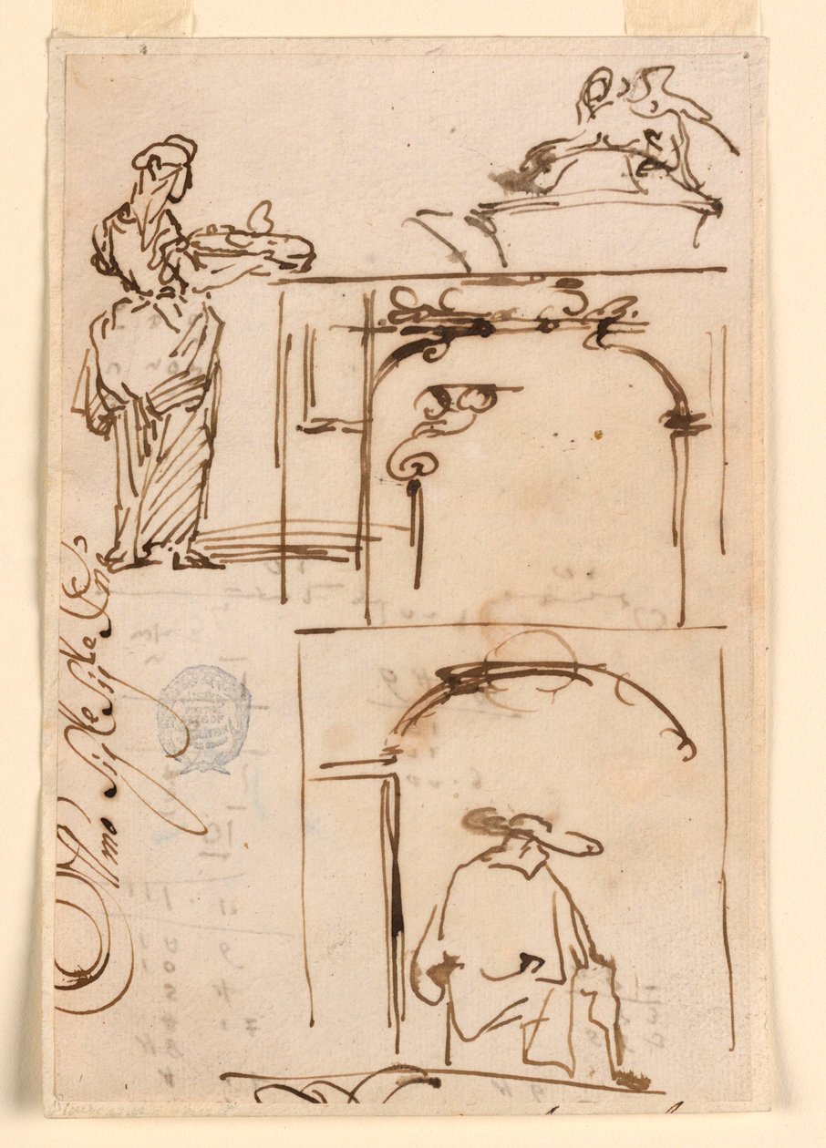 Kresba, náčrtky, 1725-50 od Carlo Marchionni