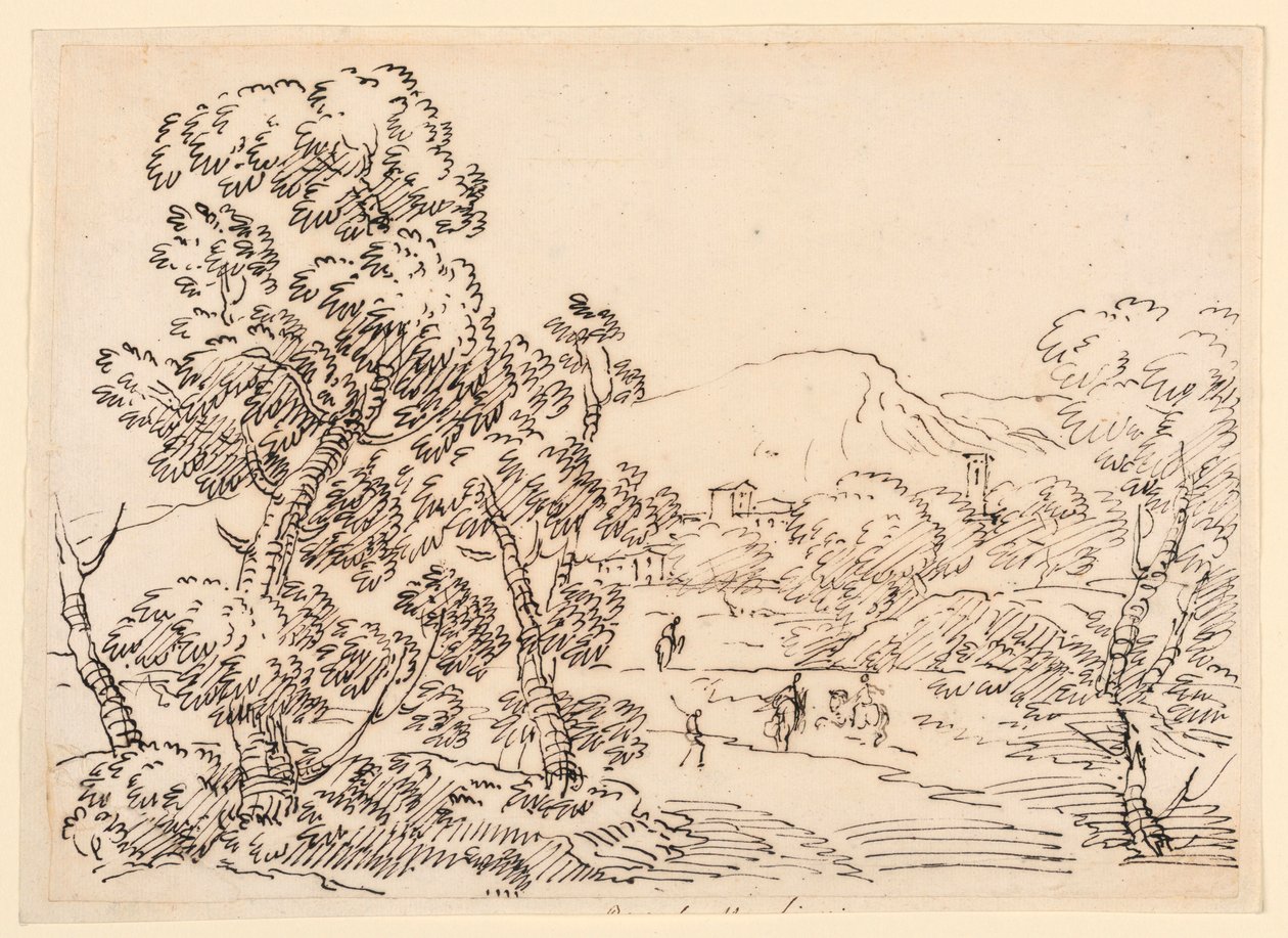 Kresba, Zalesněná krajina, 1750-1770 od Carlo Marchionni
