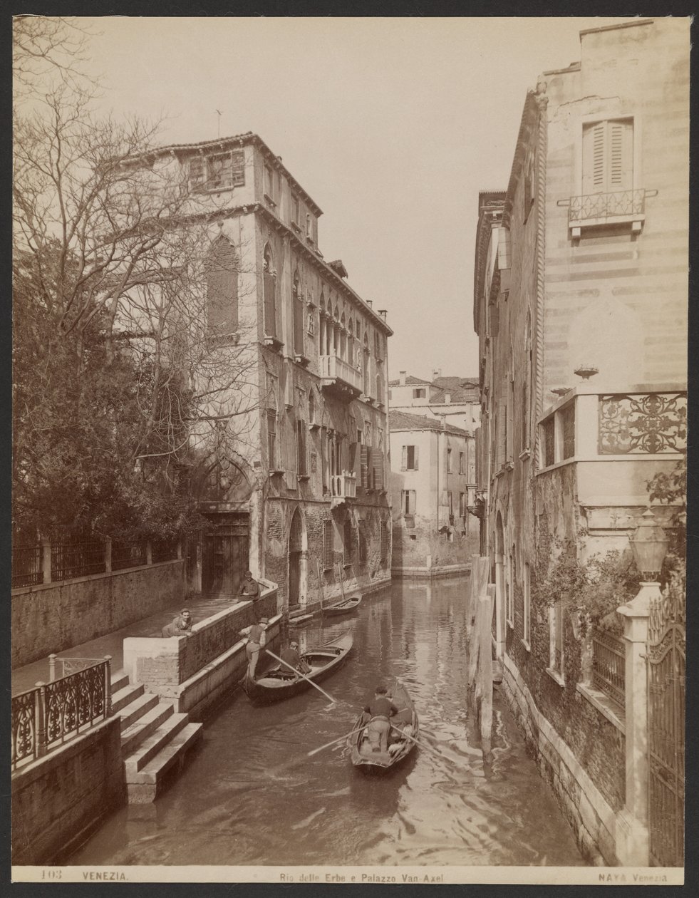 Rio delle Erbe a palác Van-Axel od Carlo Naya