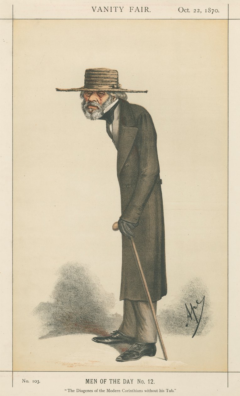 Diogenes moderních Korintským bez jeho vany, Thomas Carlyle (Vanity Fair Series) od Carlo Pellegrini