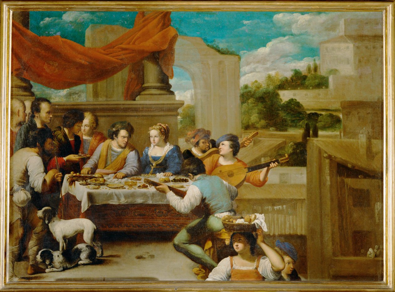 Lazar a bohatý rozhazovač ... (malba na plátně) od Carlo Saraceni