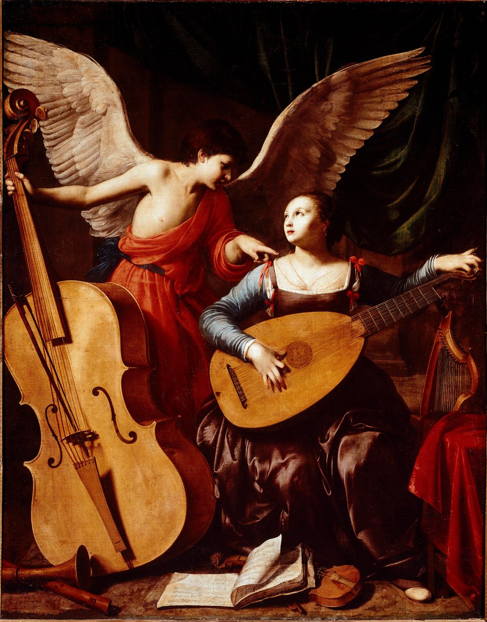 Obraz Svatá Cecile a anděl od Carla Saraceniho od Carlo Saraceni