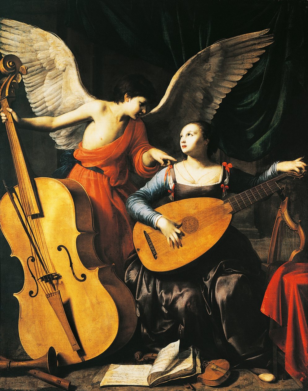 Svatá Cecílie a anděl, Carlo Saraceni (asi 1579-1620), asi 1610 od Carlo Saraceni