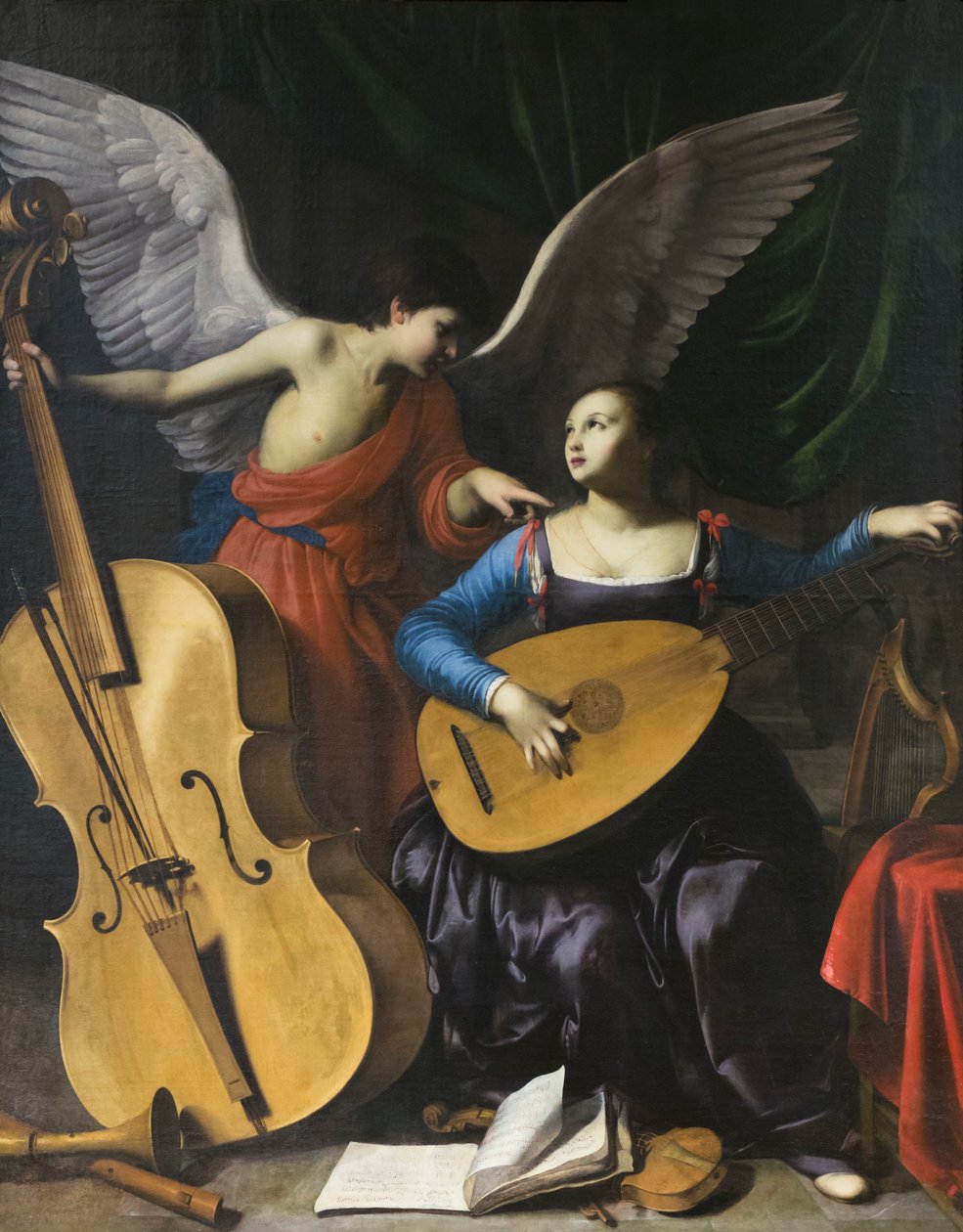 Svatá Cecílie a anděl od Carlo Saraceni